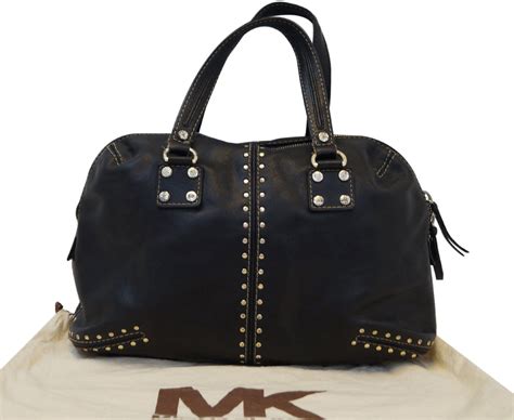 michael kors black purse with studs|michael kors astor shoulder bag.